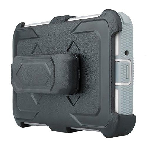 galaxy on5 case heavy duty holster shell combo - white/grey - coverlabusa.com