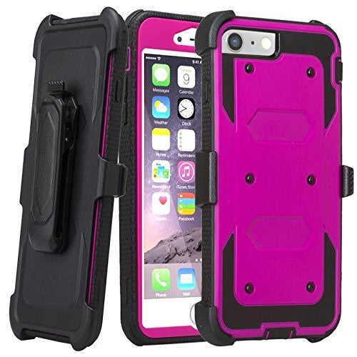 Apple iPhone 8 Plus Case | Heavy Duty 3-in-1 Defender Holster Shell Combo | Purple - www.coverlabusa.com