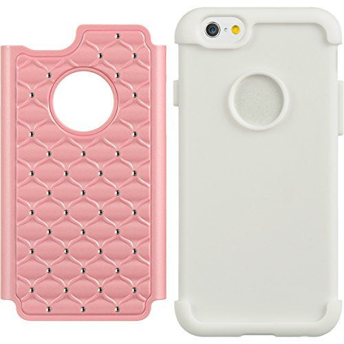 iphone 6s plus case, iphone 6 plus case - diamond rhinestone hybrid - pink - www.coverlabusa.com