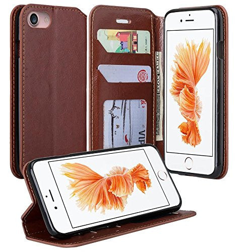 Apple iPhone 8 case, iPhone 8 wallet case brown - www.coverlabusa.com