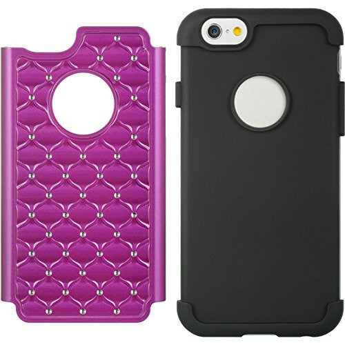 iphone 6s plus case, apple iphone 6 plus diamond rhinestone hybrid case - purple - www.coverlabusa.com
