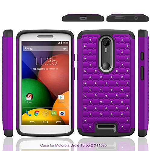 Motorola Droid Turbo 2 Case | Moto X Force Case | Kinzie Bounce Rhinestone Case - purple black - www.coverlabusa.com