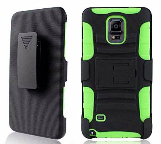 samsung galaxy note 4 hybrid holster case - green - www.coverlabusa.com