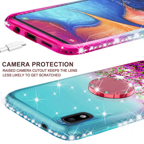 glitter phone case for samsung galaxy a10e - teal/pink gradient - www.coverlabusa.com