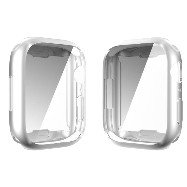 Apple Watch iWatch Series 7 Full Soft Slim Case 41mm Cover Frame Protective TPU Soft - 45mm - Silver - www.coverlabusa.com