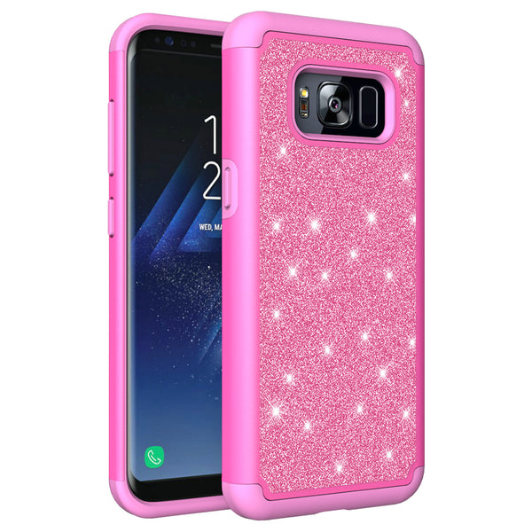 Samsung Galaxy S8 Glitter Hybrid Case - Hot Pink - www.coverlabusa.com