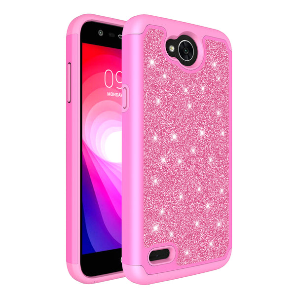 LG X Power 2 Glitter Hybrid Case - Hot Pink - www.coverlabusa.com