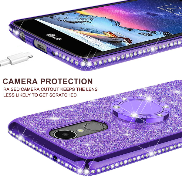 lg aristo 2 glitter bling fashion case - purple - www.coverlabusa.com