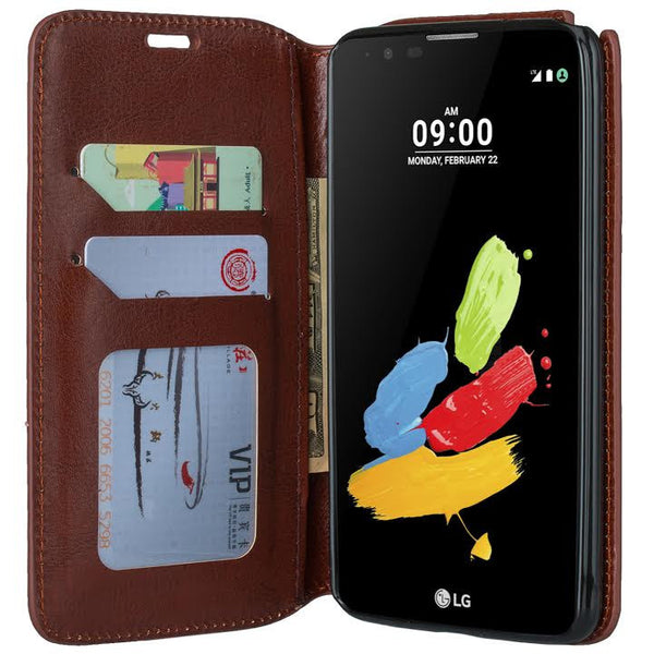 LG Stylo 2 Plus Wallet Case - brown - www.coverlabusa.com