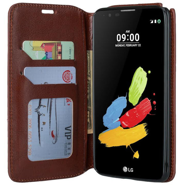 LG Stylo 2 Case, Stylo 2 V, Stylo 2 Plus Wallet Case - brown - www.coverlabusa.com