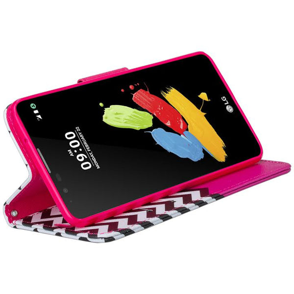 LG Stylo 2 Case, Stylo 2 V, Stylo 2 Plus Wallet Case - hot pink anchor - www.coverlabusa.com