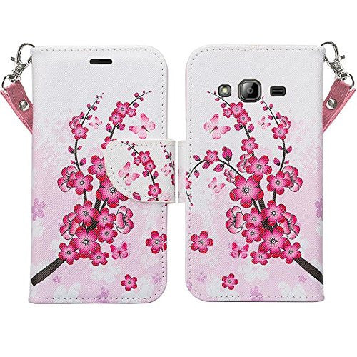 Galaxy J7 Case, Samsung Galaxy J7 Wallet Case, Wrist Strap Flip Folio [Kickstand Feature] Pu Leather Wallet Case with ID&Credit Card Slot For Galaxy J7, Lotus Flower. WWW.COVERLABUSA.COM