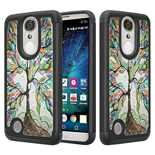 lg k20 plus, k20 v, harmony, k10 2017 crystal rhinestone hybrid case - vibrant tree - www.coverlabusa.com