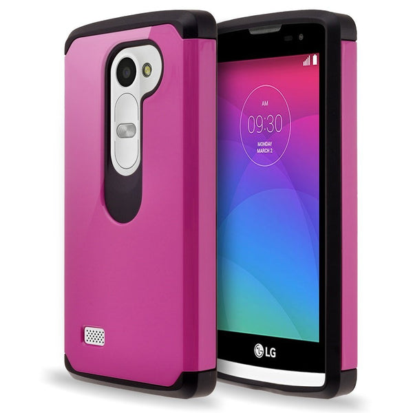 LG Leon LTE Case | Lg Tribute 2 Case | LG Power | LG Sunset | LG Destiny | LG Risio Hybrid Case Cover - Hot Pink - www.coverlabusa.com 