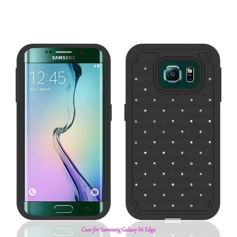 samsung galaxy s6 edge rhinestone case - black - www.coverlabusa.com