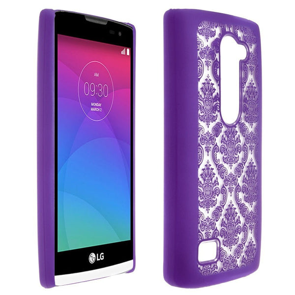 LG Leon LTE Case | Lg Tribute 2 Case | LG Power | LG Sunset | LG Destiny | LG Risio Damask Case Cover - Purple - www.coverlabusa.com 