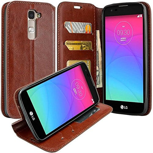 lg k10 wallet case, lg premier lte case - brown - www.coverlabusa.com