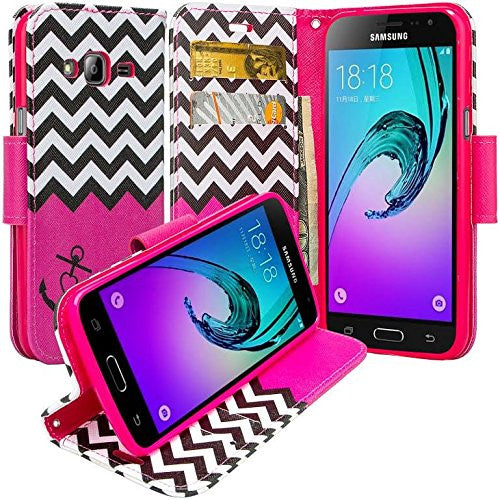 samsung galaxy j7 case - hot pink anchor wallet - www.coverlabusa.com