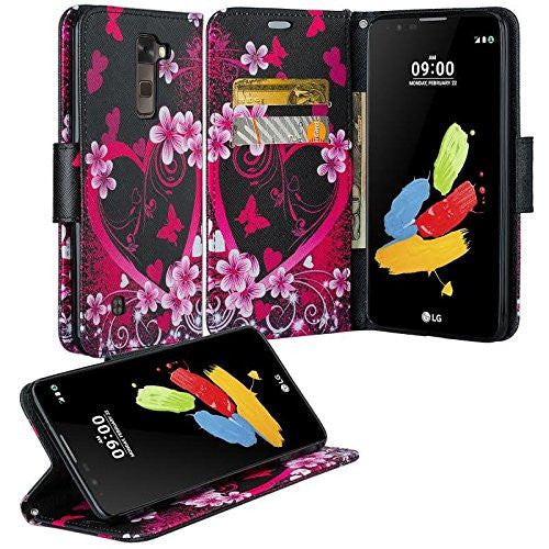 lg k10, lg premier lte wallet case - heart butterflies - www.coverlabusa.com