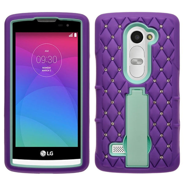 LG Leon LTE Case | Lg Tribute 2 Case | LG Power | LG Sunset | LG Destiny | LG Risio hybrid diamond case - purple/teal - www.coverlabusa.com