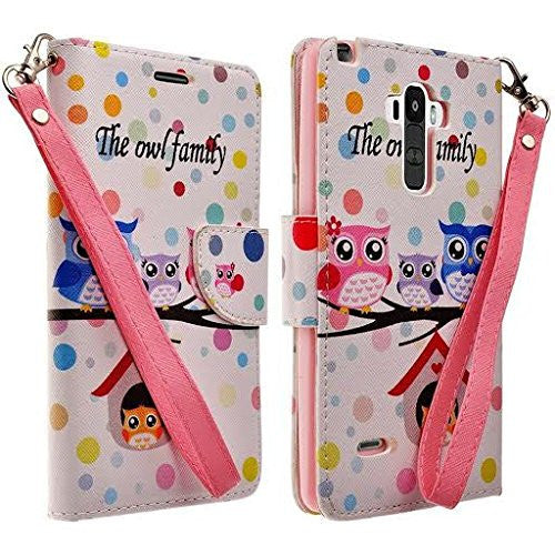 LG G Stylo Case, LG G Vista 2 Case Leather Wallet Case - owl family - www.coverlabusa.com