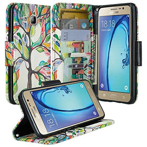 Galaxy J7 2016 Case, J710 wallet case - vibrant tree - WWW.COVERLABUSA.COM