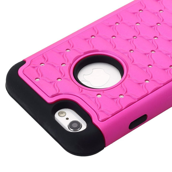 iphone 6s plus case, apple iphone 6 plus diamond rhinestone hybrid case - purple - coverlabusa.com