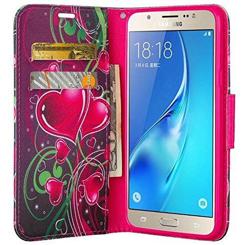 Galaxy J7 2016 Case, J710 wallet case - heart strings - WWW.COVERLABUSA.COM