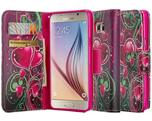 samsung galaxy note 5 case - Pu leather wallet - Heart Strings - www.coverlabusa.com