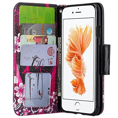 iphone 7 case, iphone 7 wallet caseapple iphone 7 wallet case - flower lilies - www.coverlabusa.com
