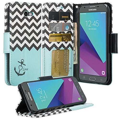 samsung galaxy j3 emerge case, wallet - teal anchor - www.coverlabusa.com