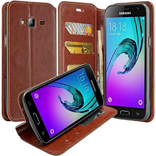 Galaxy J7 2016 Case, J710 wallet case - brown - WWW.COVERLABUSA.COM