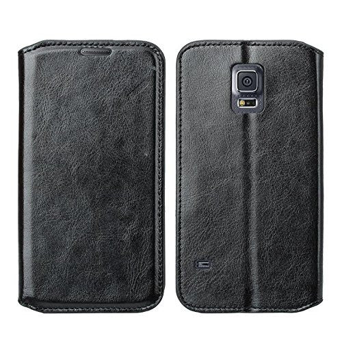 samsung galaxy S5 leather wallet case - black - www.coverlabusa.com