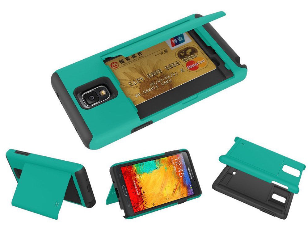 samsung galaxy note 4 case with card slot - teal - www.coverlabusa.com