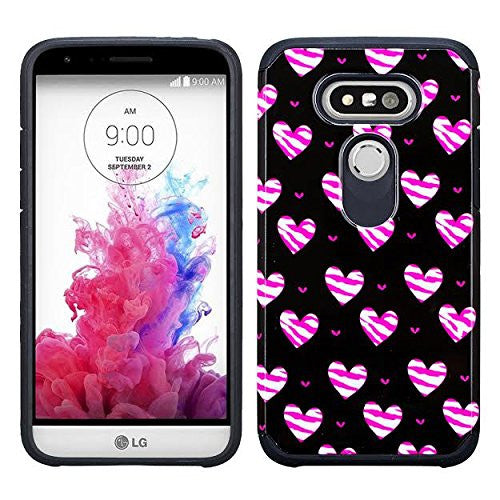 lg g5 hybrid case - striped hearts - www.coverlabusa.com