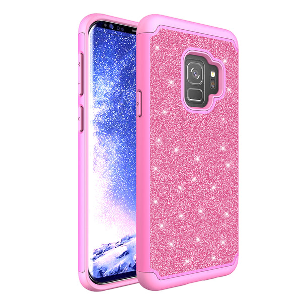 Samsung Galaxy S9 Glitter Hybrid Case - Hot Pink - www.coverlabusa.com