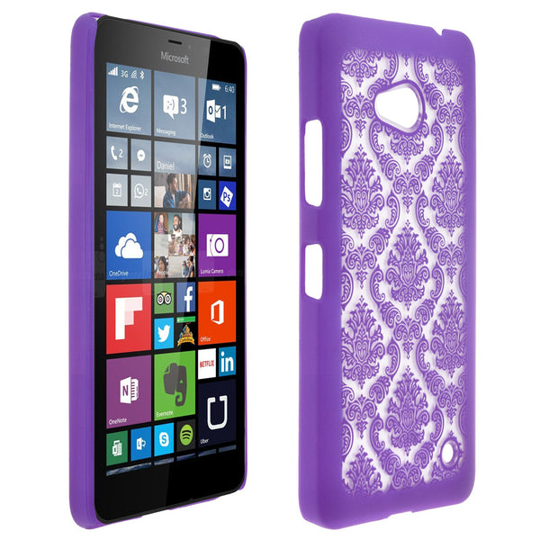 Microsoft Lumia 640 Damask-Purple- www.coverlabusa.com