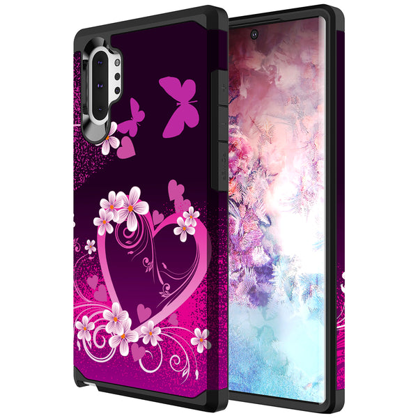 samsung galaxy note 10 hybrid case - heart butterflies - www.coverlabusa.com