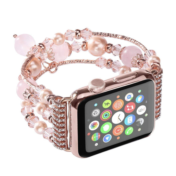 Apple Watch Band,Pearl Elastic Stretch 42mm - Pink - www.coverlabusa.com