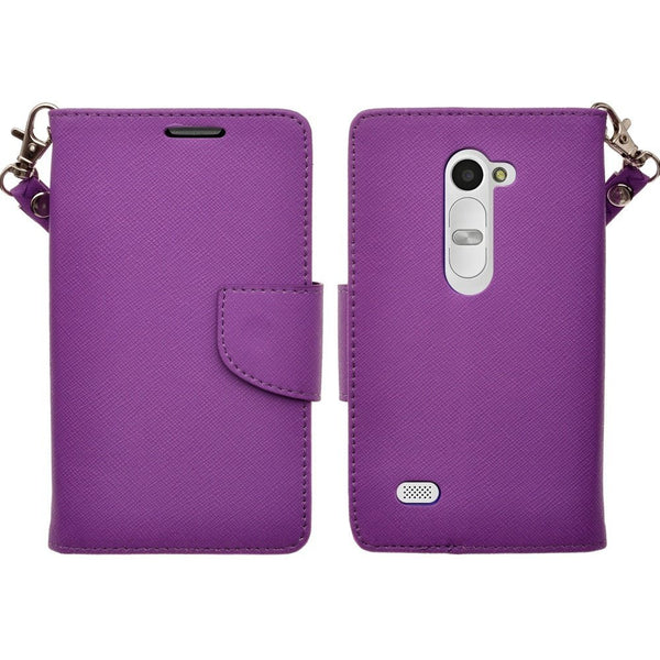 LG Leon LTE Case | Lg Tribute 2 Case | LG Power | LG Sunset | LG Destiny | LG Risio leather wallet case - purple - www.coverlabusa.com