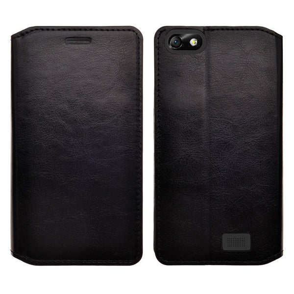 apple iphone SE 5S 5 leather wallet case - black - www.coverlabusa.com