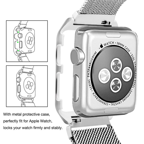 Apple iWatch Band Stainless Steel Mesh Milanese Loop - 38mm - Silver - www.coverlabusa.com