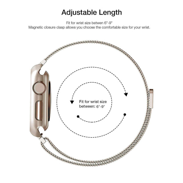 Apple iWatch Band Stainless Steel Mesh Milanese Loop - 38mm - Gold - www.coverlabusa.com