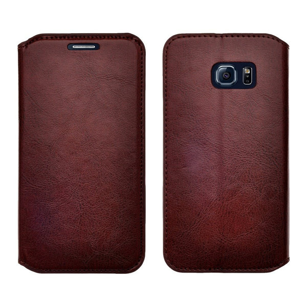 samsung galaxy S6 leather wallet case - brown - www.coverlabusa.com