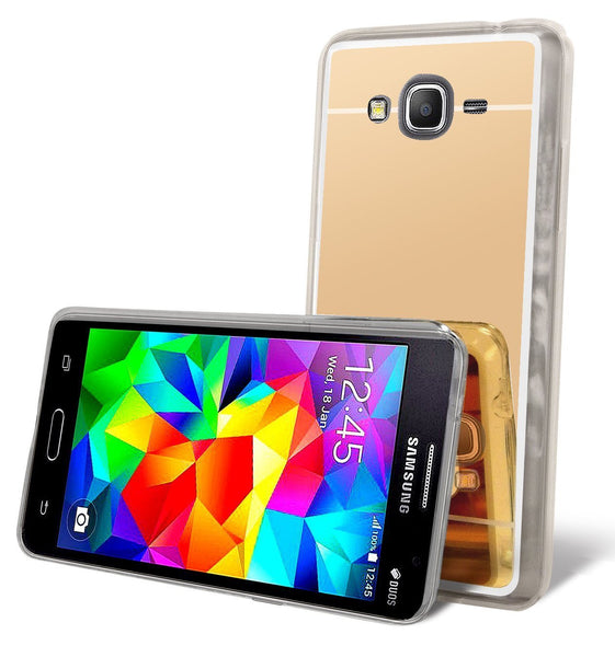 Galaxy J7 Case, Samsung Galaxy J7 Case Luxury Mirror Back Shock-Absorption TPU Bumper Anti-Scratch Bright Reflection Protective Case Cover for Galaxy J7 - (Gold), WWW.COVERLABUSA.COM