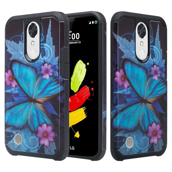 lg aristo 2 case, lg tribute dynasty blue butterfly case - www.coverlabusa.com