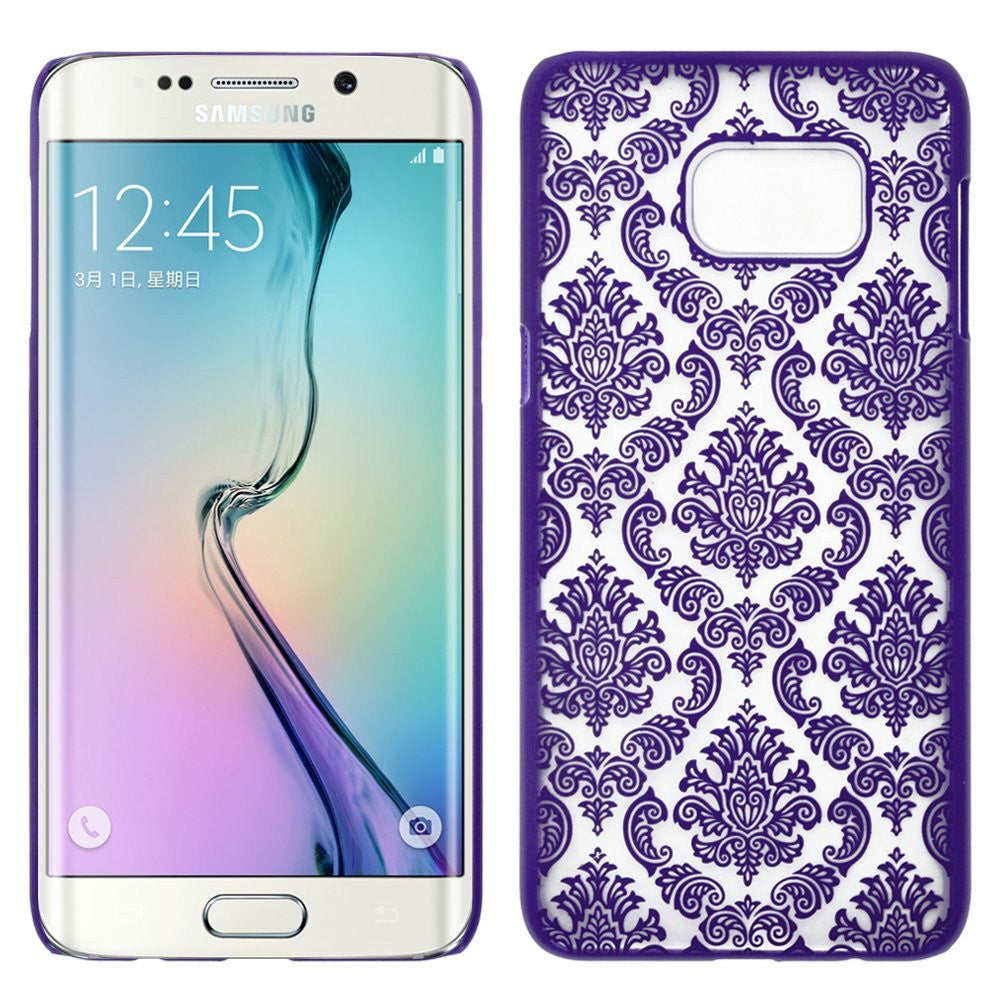 S6 Edge case - purple damask vintage case - coverlabusa.com