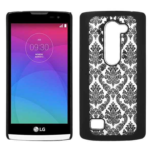 LG Leon LTE Case | Lg Tribute 2 Case | LG Power | LG Sunset | LG Destiny | LG Risio Damask Case Cover - Black - www.coverlabusa.com 