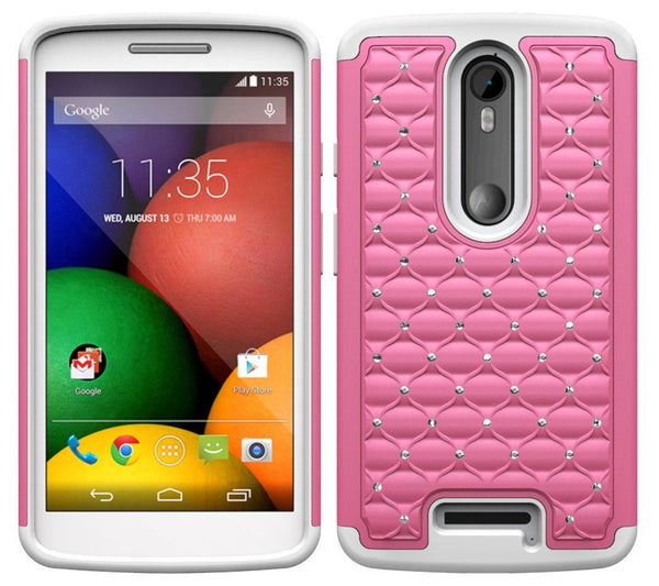 Motorola Droid Turbo 2 Case | Moto X Force Case | Kinzie Bounce Rhinestone Case - pink - www.coverlabusa.com