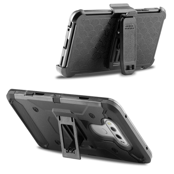 LG V20 Case, Hybrid Holster Triple Layer Protector Case [Kickstand] Belt Clip for LG V20 - Black